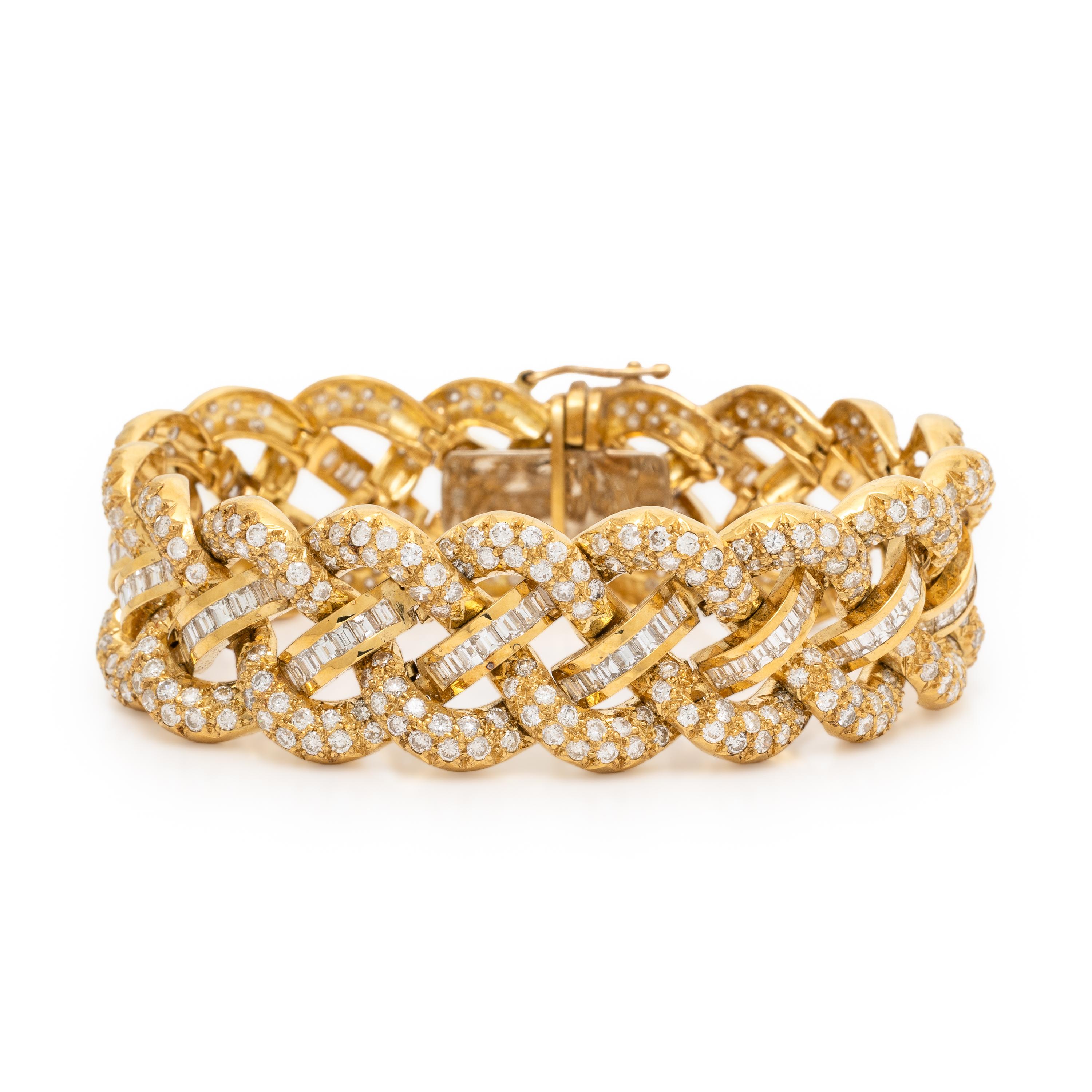Diamond and Yellow Gold Bracelet