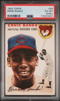 A 1954 Topps Ernie Banks Rookie Baseball Card No. 94 (PSA 6 EX-MT MC) from The Collection of David Eisenhower