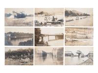 [EPHEMERA]. Approx. 50 RPPCs of steamboats and other vessels on Ohio canals, and rivers.