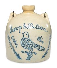 A Cobalt Decorated 'Bird' Stoneware Harvest or Field Jug Attributed to Wingerter Pottery