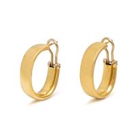 Yellow Gold Oval Hoop Earrings