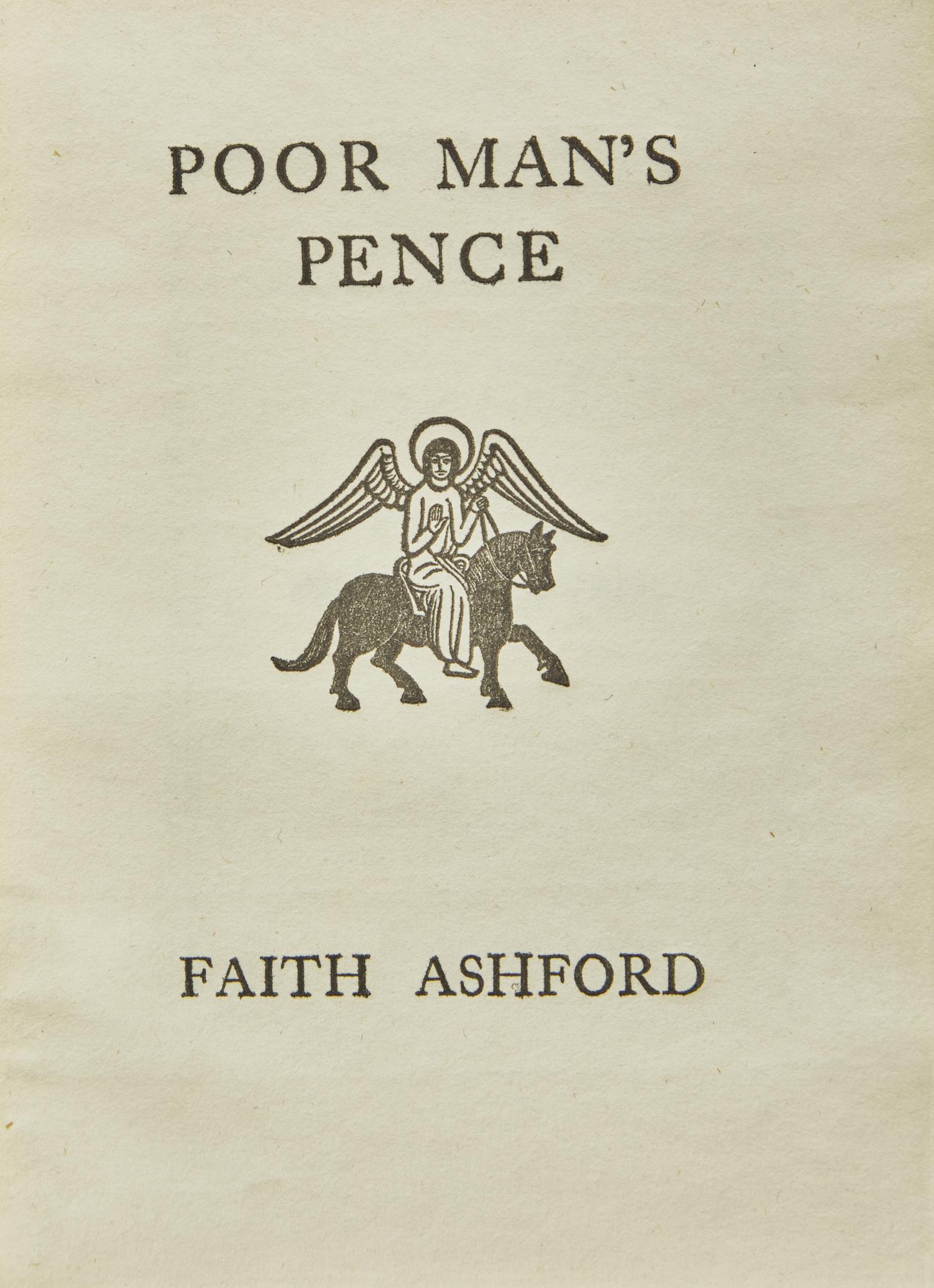 [Gill, Eric] Ashford, Faith. Poor Man's Pence