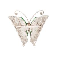 JADE AND DIAMOND BUTTERFLY BROOCH