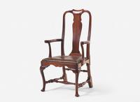 A Queen Anne carved maple armchair, New England, probably Boston, MA, circa 1730-1750