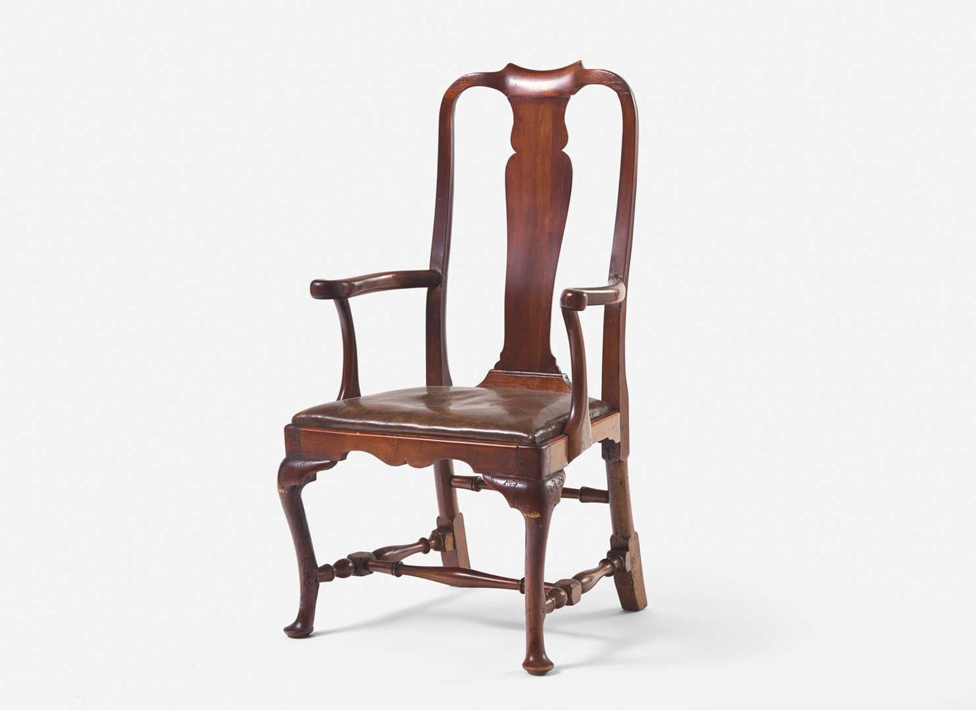 A Queen Anne carved maple armchair, New England, probably Boston, MA, circa 1730-1750