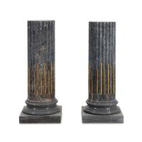 A Pair of Neoclassical Style Gilt Bronze Mounted Marble Pedestals