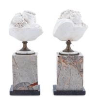 A Pair of Bisque Busts on Marble Bases