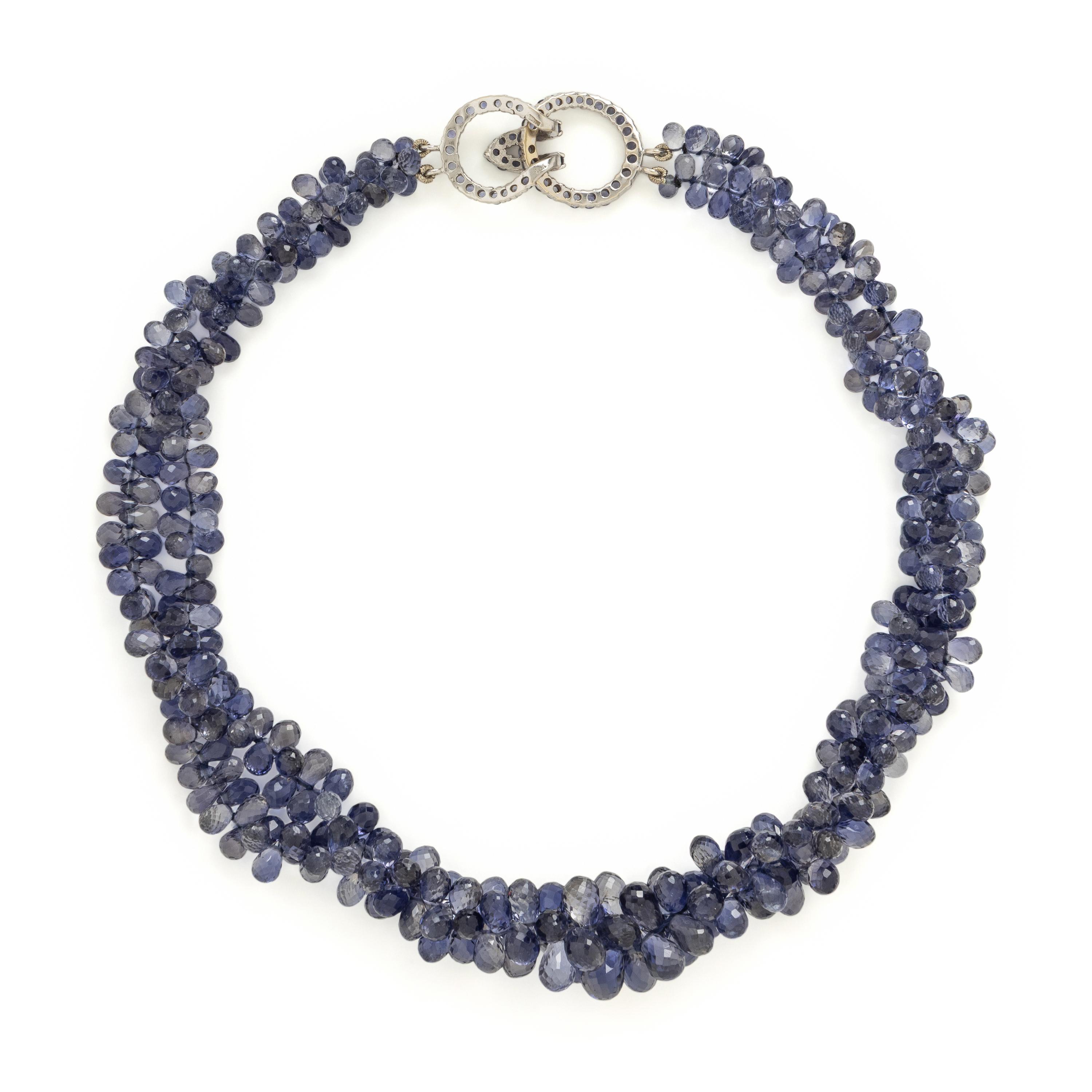 Mish, Iolite and White Gold Bead Necklace