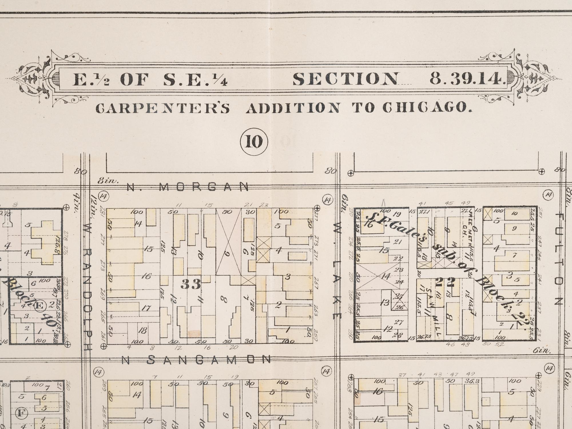 A group of 5 maps of Chicago streets, comprising: