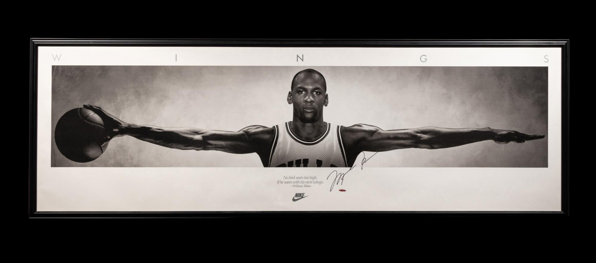 An Exceptional Michael Jordan Signed Autograph Original 1989 Nike Wings Poster (Upper Deck Authenticated),