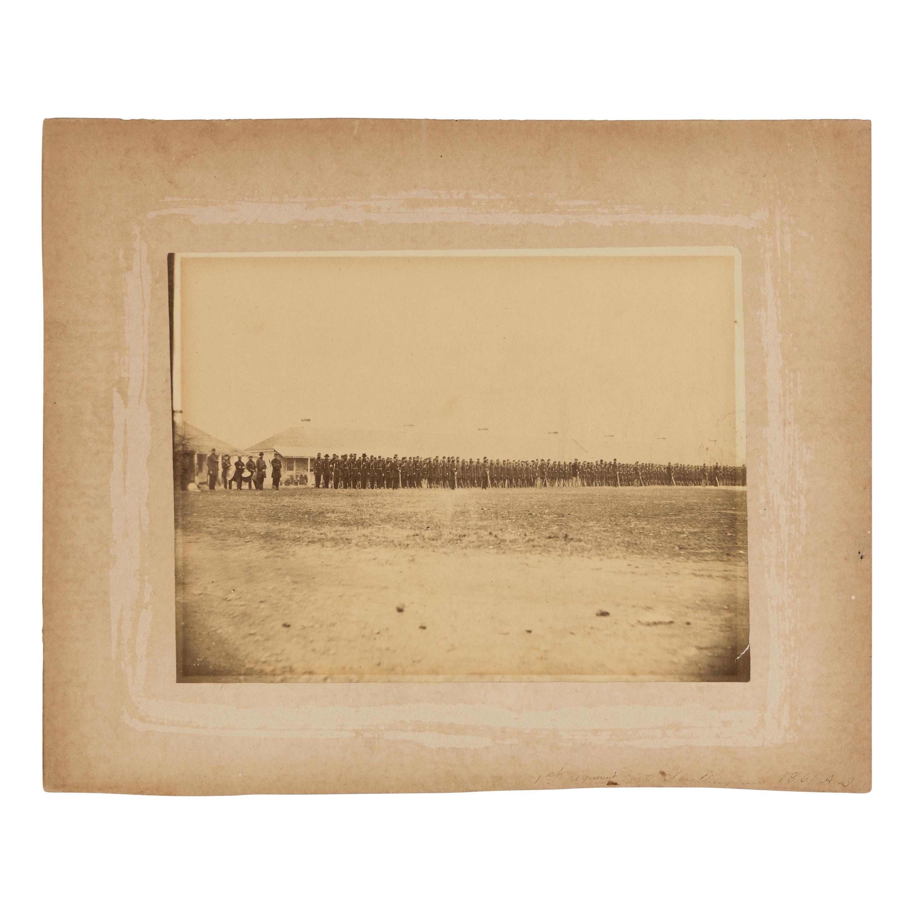 Upton, Benjamin F. (1818-1910), attrib. Photograph of the Second Minnesota Volunteer Infantry at Fort Snelling.