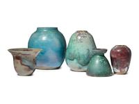 Five Jugtown Pottery Chinese Vases