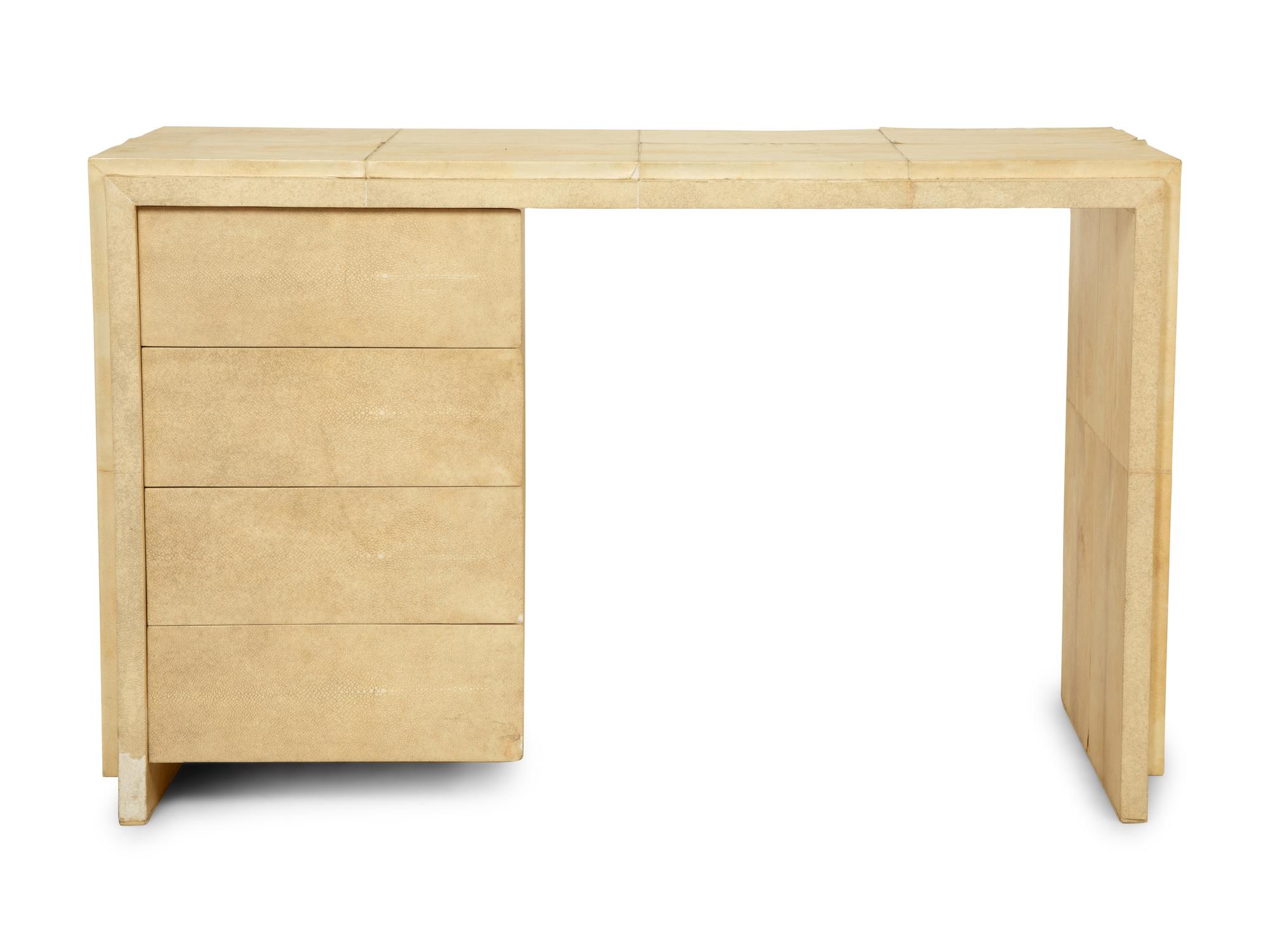 A Contemporary Goatskin and Shagreen-Veneered Writing Desk