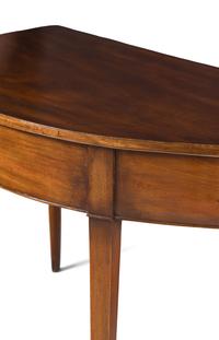A Pair of George III Mahogany Demilune Console Tables