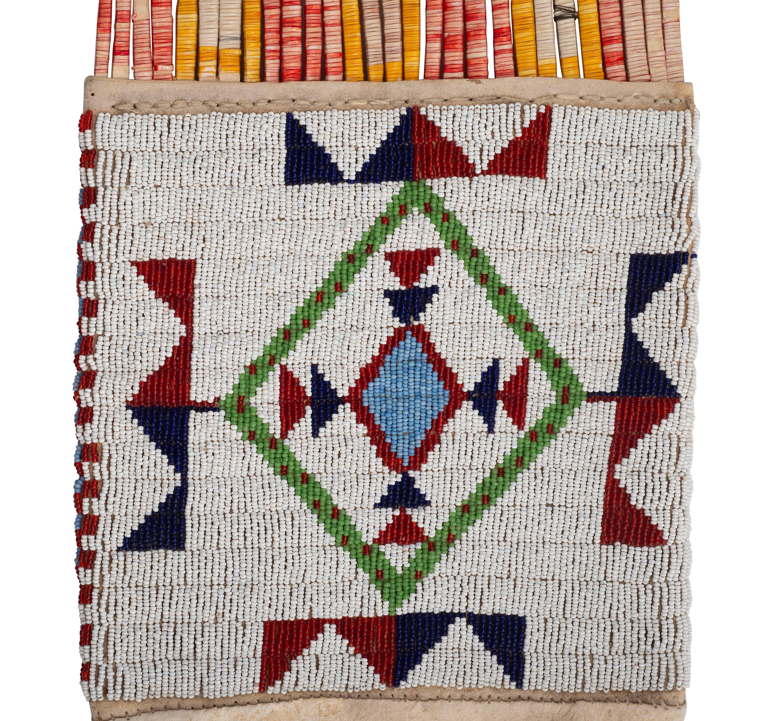 Sioux Beaded Hide Tobacco Bag