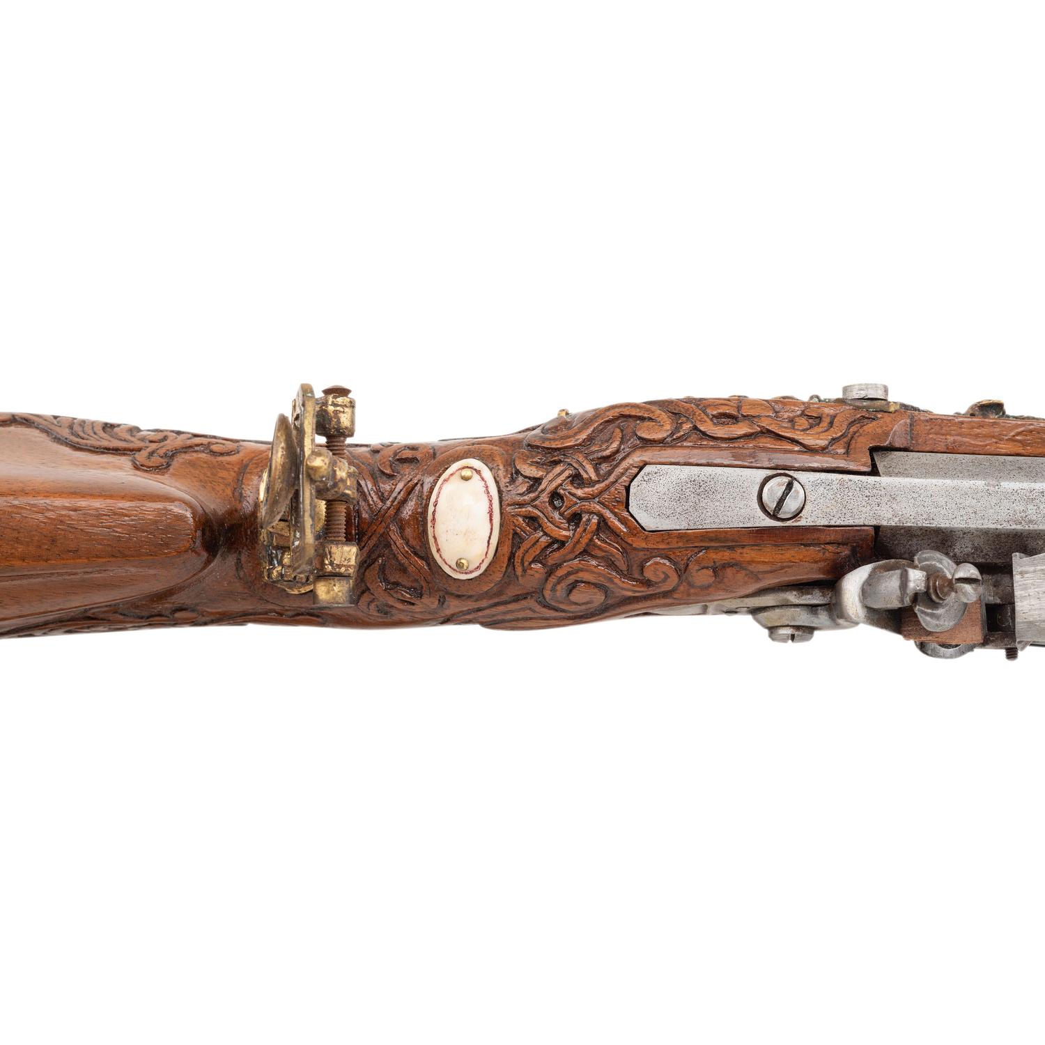 Carved Contemporary Flintlock "Mini Jaeger" Rifle