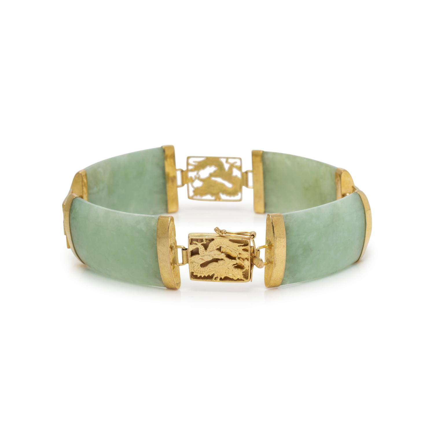 YELLOW GOLD AND JADE BRACELET