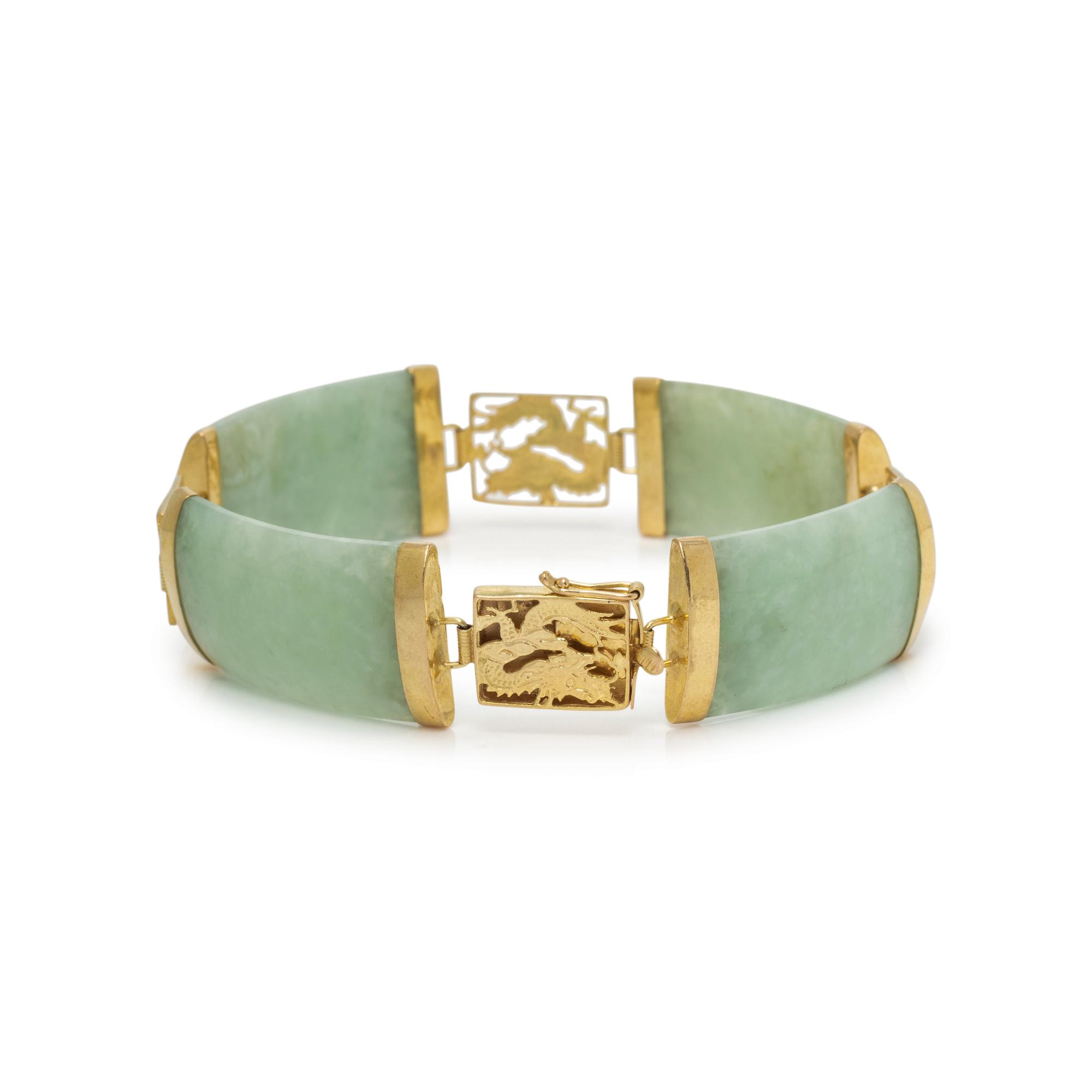YELLOW GOLD AND JADE BRACELET