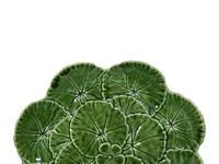 A Large Collection of Portuguese Green Leaf Dinnerware