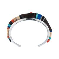 Silver and Cobblestone Inlay Cuff Bracelet