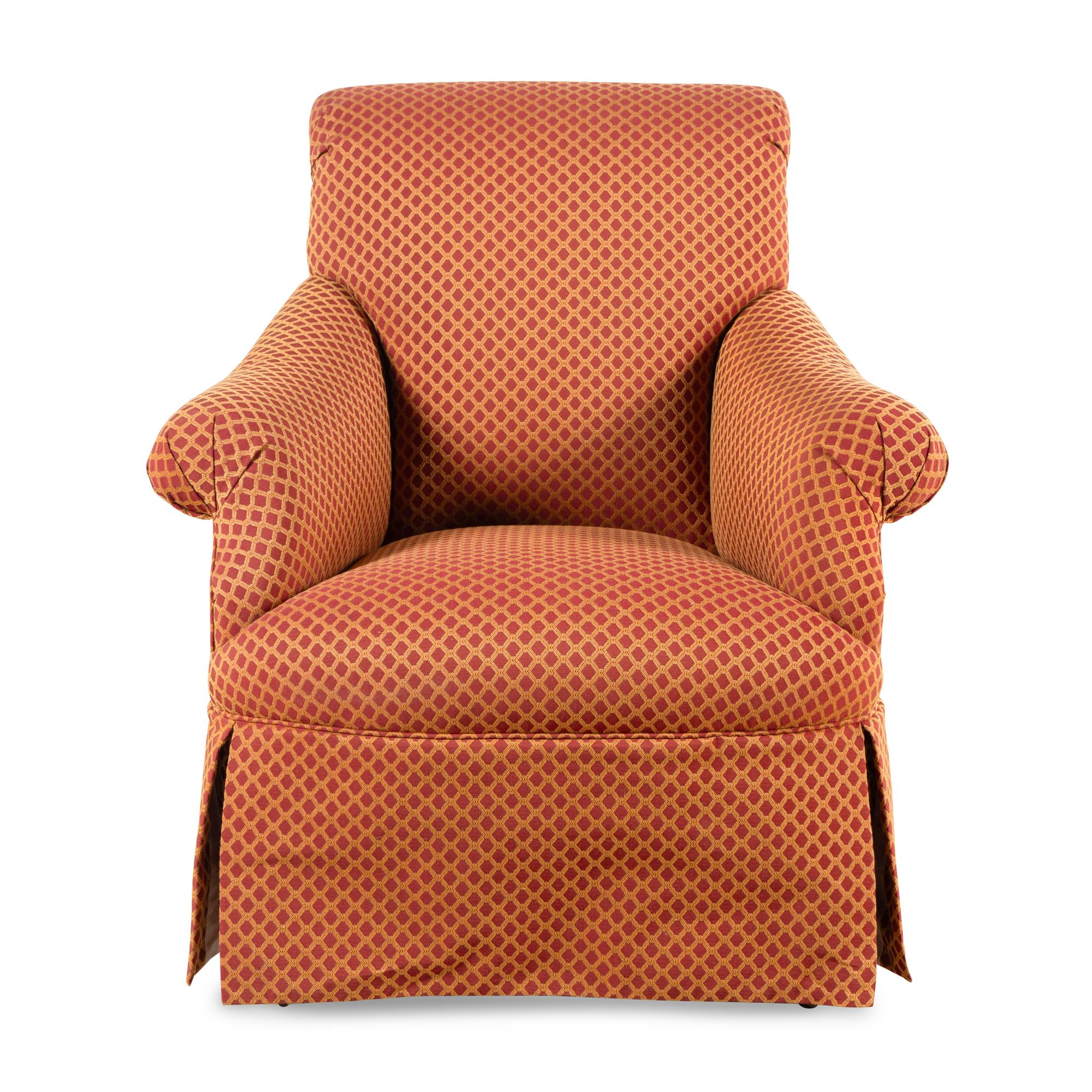 A Custom Upholstered Skirted Armchair