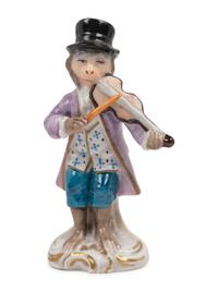 A German Porcelain Twelve-Piece Monkey Band