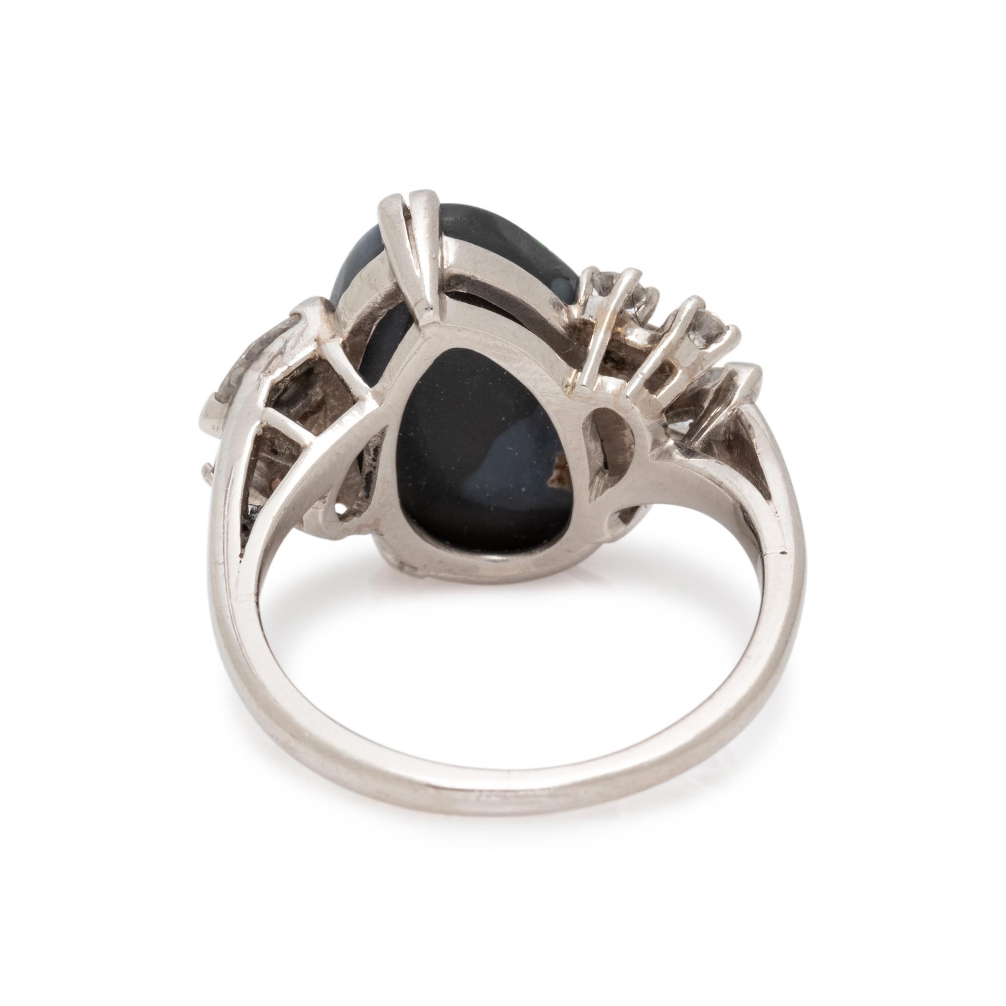 RAYMOND YARD, BLACK OPAL AND DIAMOND RING