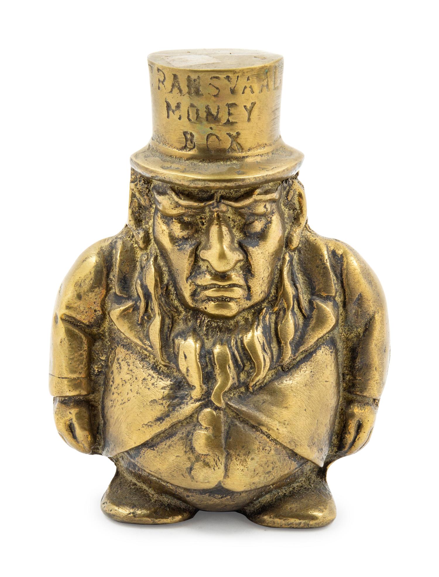 An English Brass Figural Bank