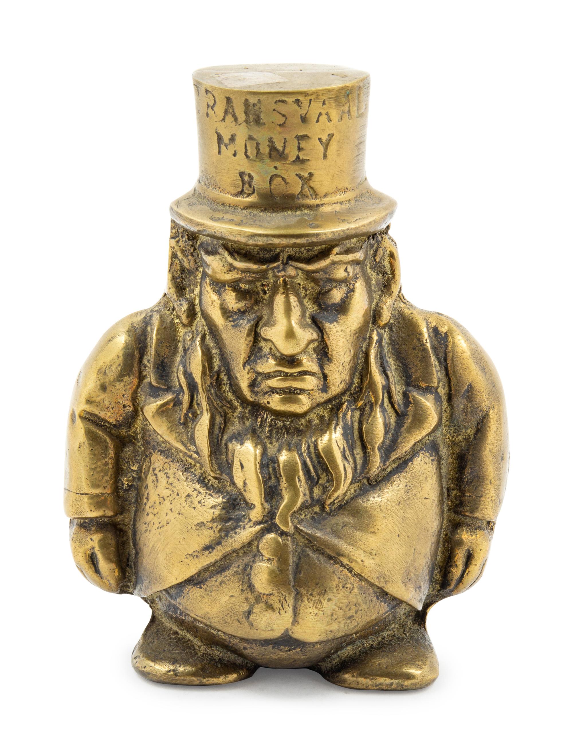 An English Brass Figural Bank