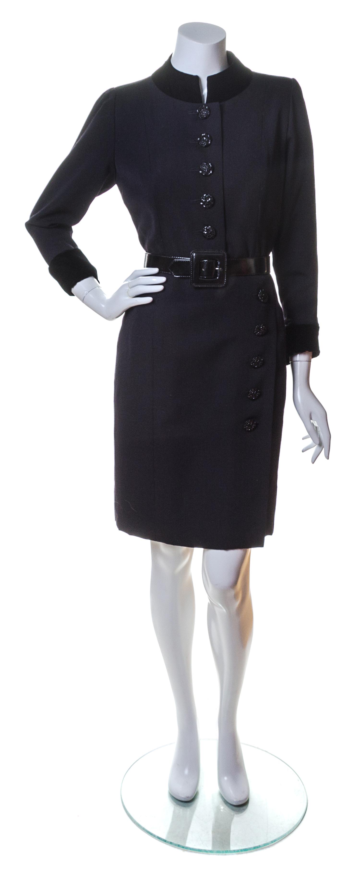 An Yves Saint Laurent Black Wool Dress, Size 34.