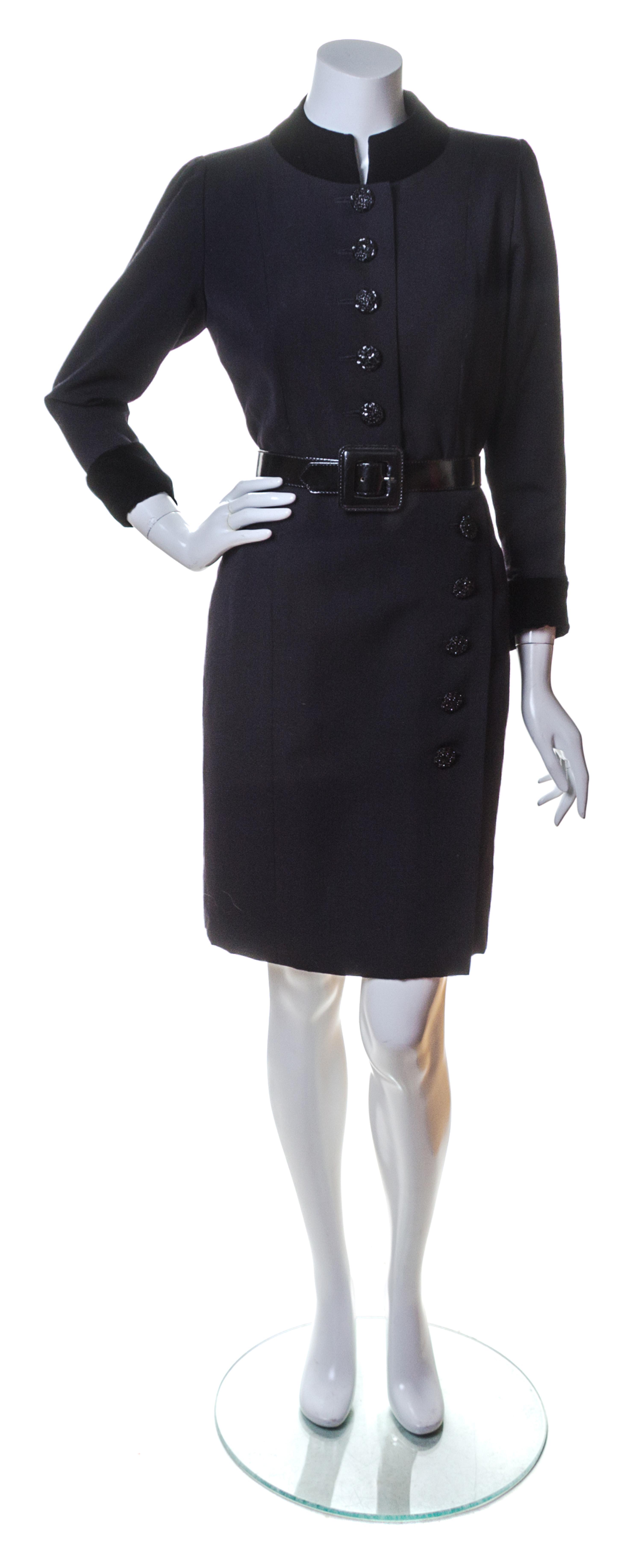 An Yves Saint Laurent Black Wool Dress, Size 34.