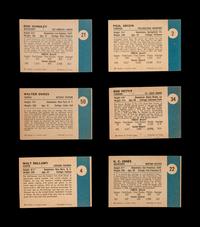 A Group of Six 1961 Fleer Basketball Cards including Walt Bellamy, K.C. Jones, Bob Pettit and Paul Arizin,