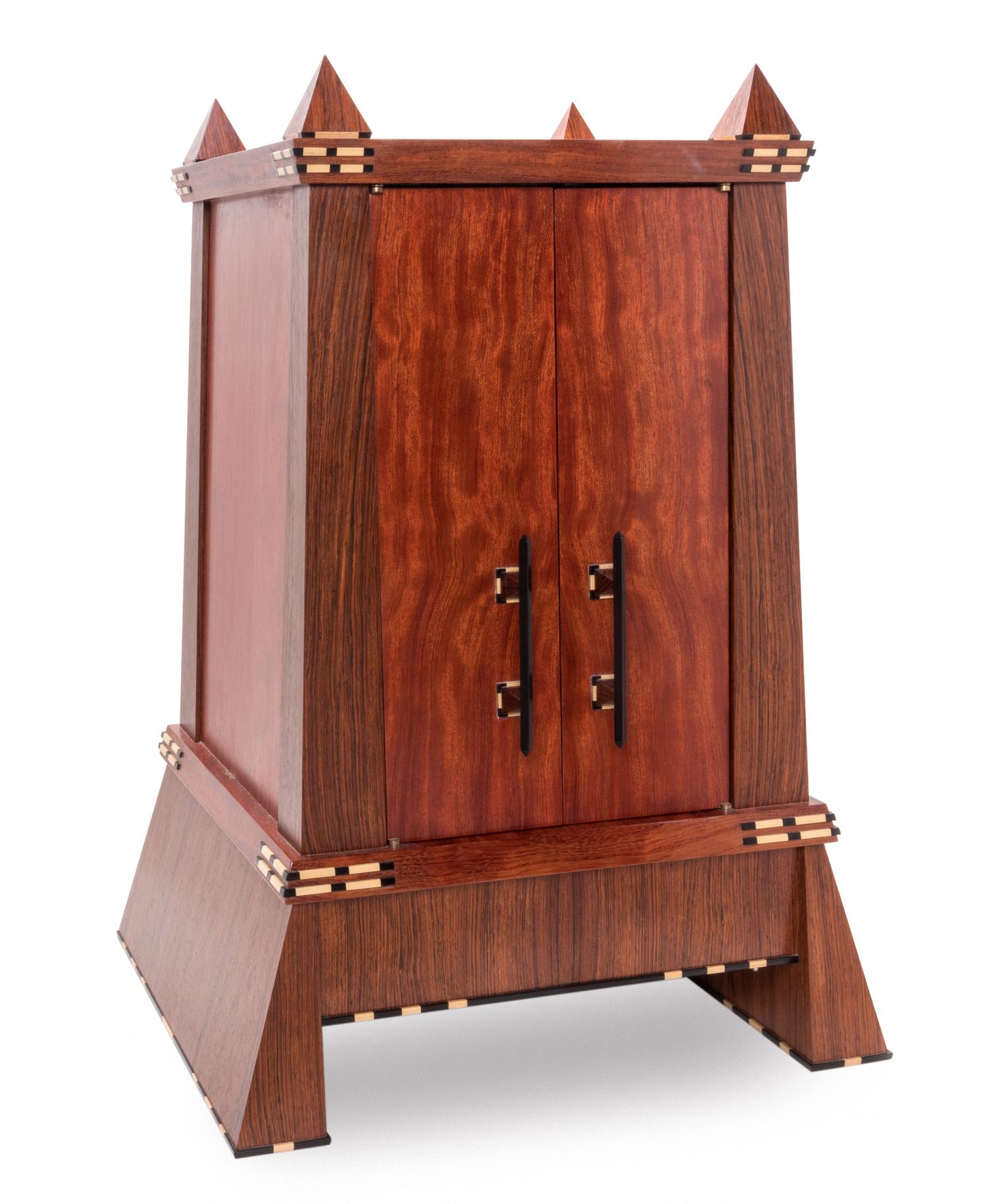 Mystery on the Nile , 1987 Cabinet with Illuminated Glass Interior produced in collaboration with Parker McComas