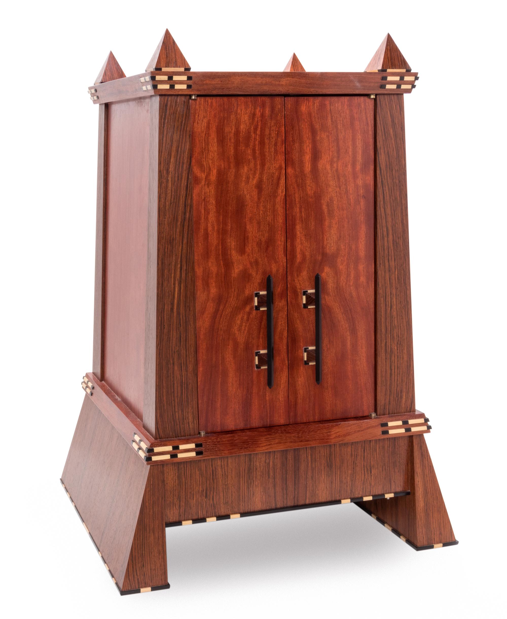 Mystery on the Nile , 1987 Cabinet with Illuminated Glass Interior produced in collaboration with Parker McComas