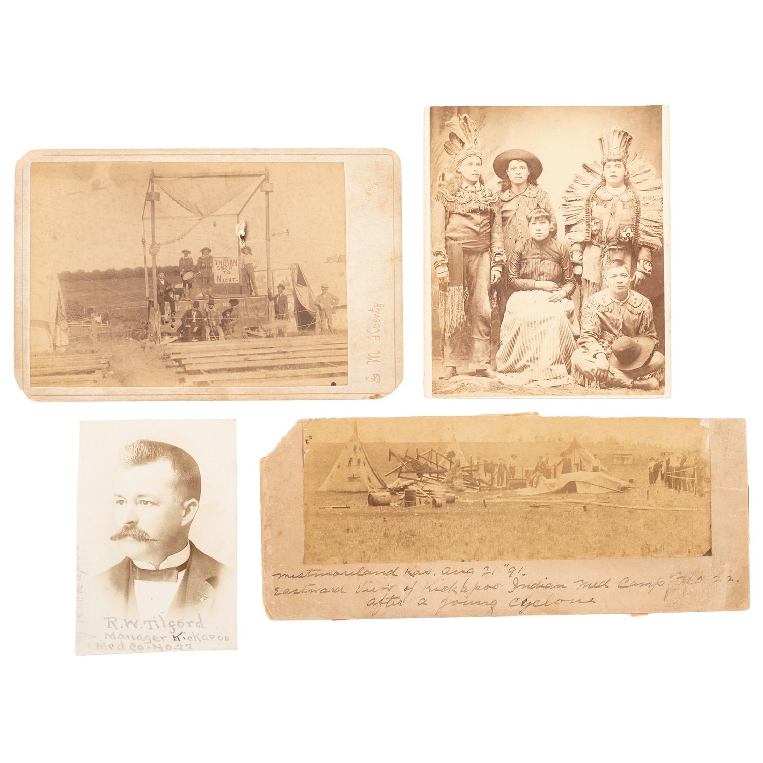 Kickapoo Indian Medicine Company, Photographs of Performers, Show Set Up, and More