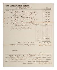 [CIVIL WAR]. Confederate ordnance document ordering "fluid grenades." New Orleans, LA, 2 April 1862.
