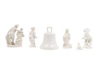 A Group of Seven White Porcelain Articles