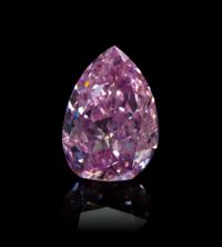 A 0.88 Carat Pear Shape Fancy Intense Purplish Pink Diamond,