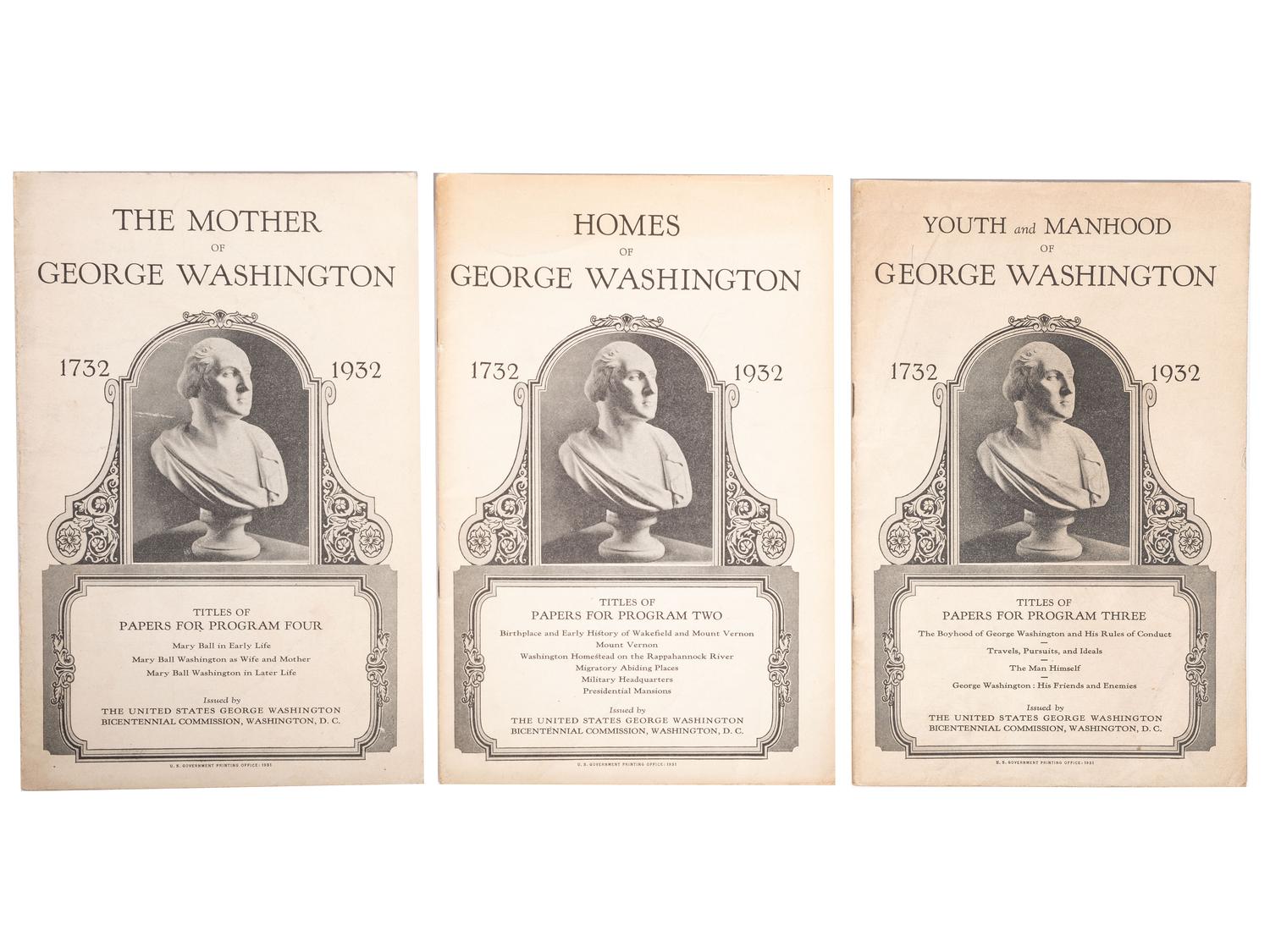 [WASHINGTON, George (1732-1799)]. A group of biographies, histories, and catalogues of portraits, comprising: