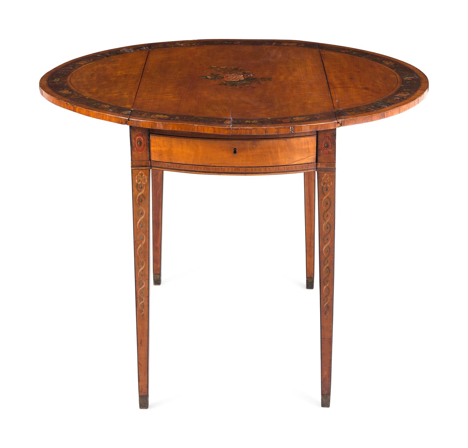 A George III Painted Satinwood Pembroke Table