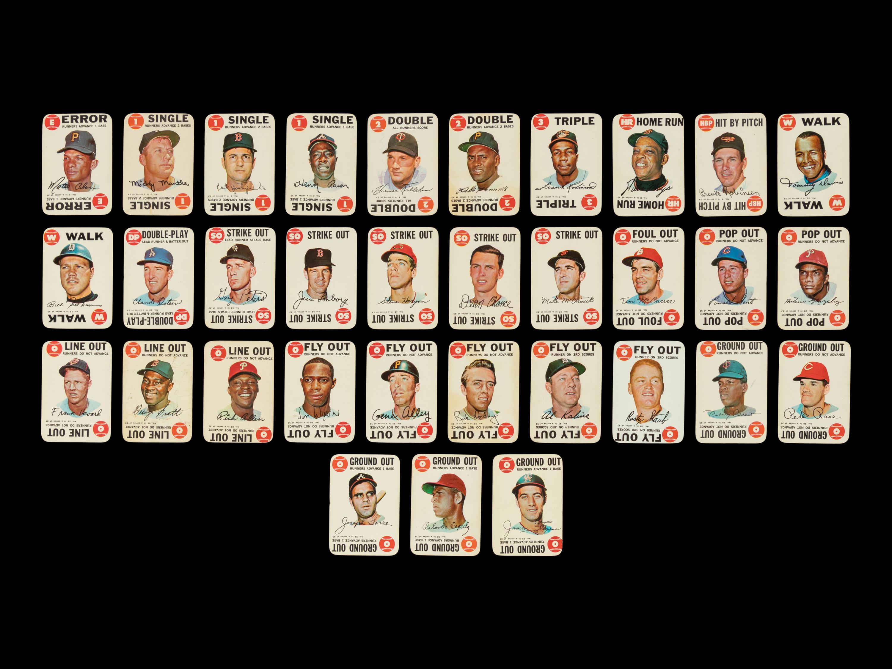 A Complete Set of 1968 Topps Game Baseball Cards (33/33)