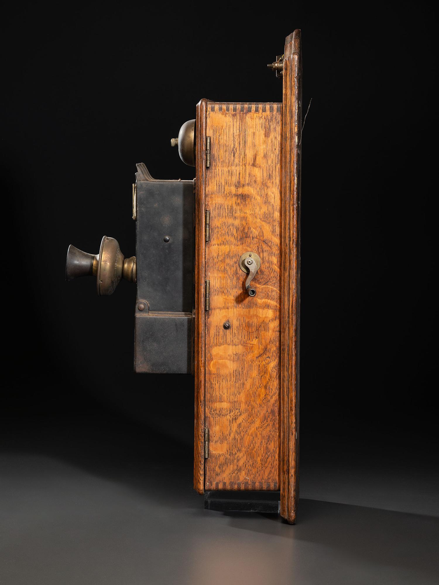 A Kellogg Oak Wall Telephone