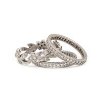 COLLECTION OF DIAMOND AND PLATINUM STACKING BAND RINGS
