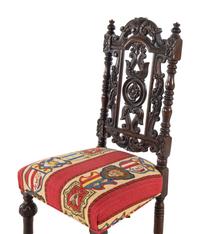 A Set of Ten William and Mary Style Oak Dining Chairs