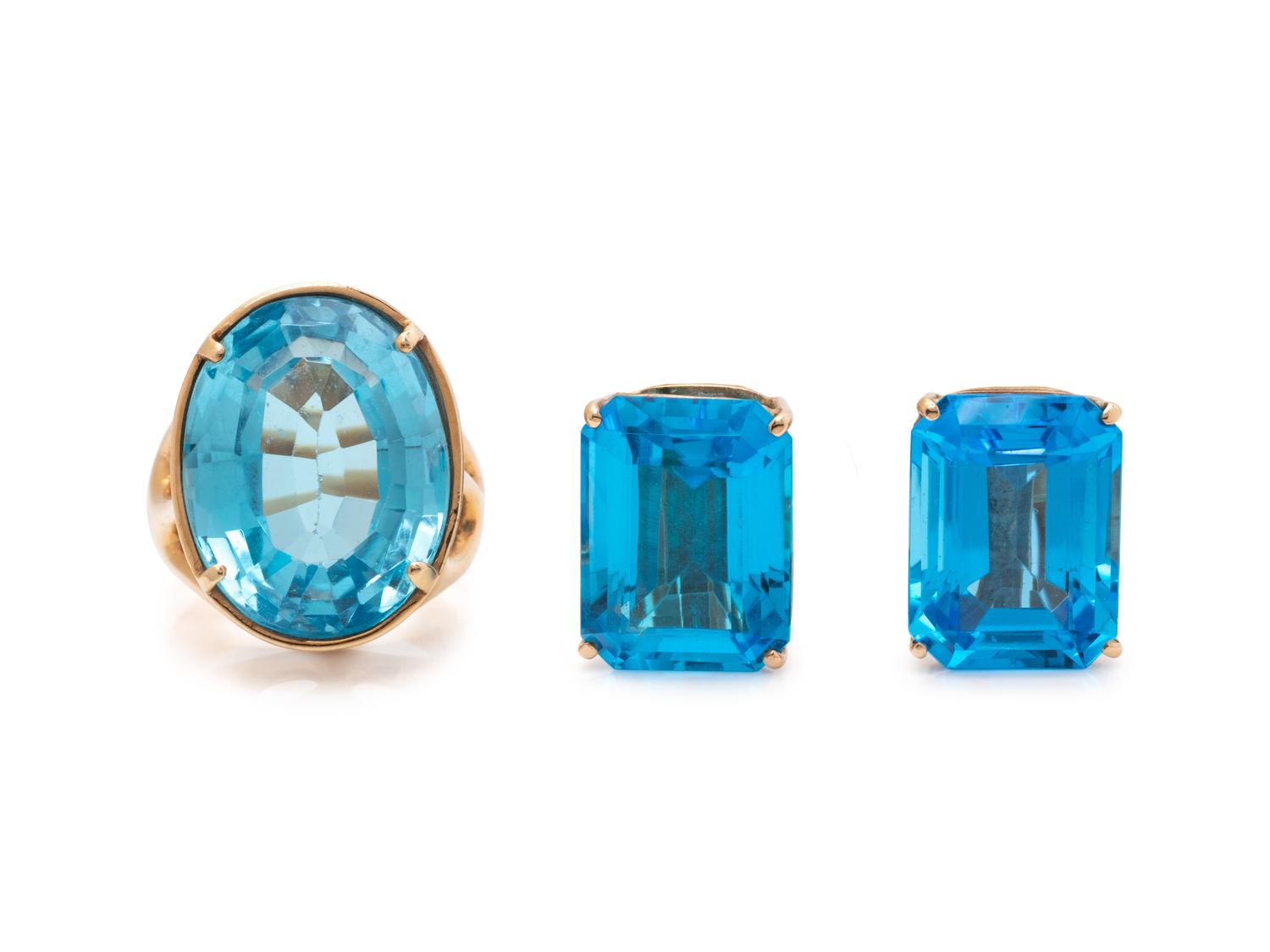COLLECTION OF BLUE TOPAZ JEWELRY