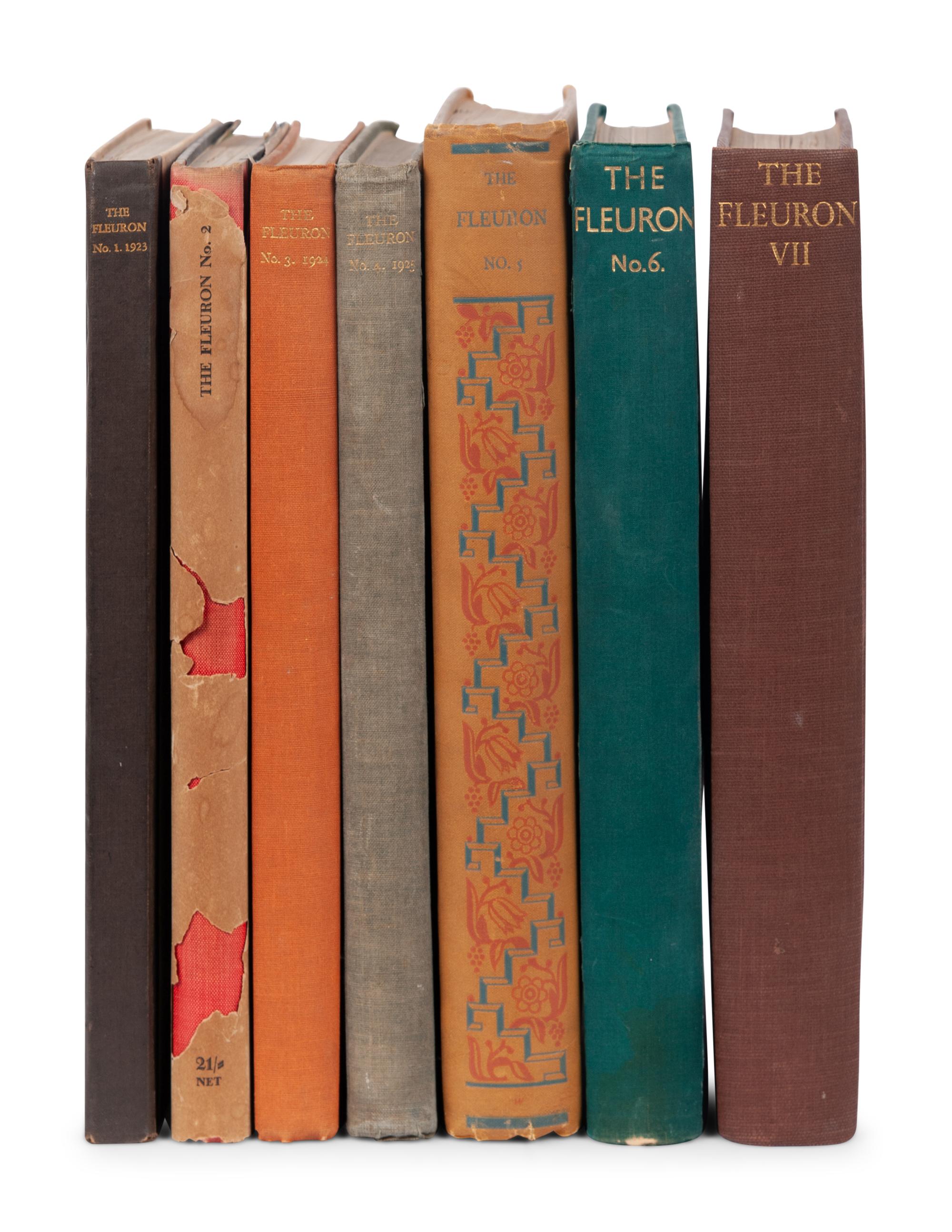 [FLEURON]. SIMON, Oliver and Stanley MORISON, editors. The Fleuron: A Journal of Typography. Vols.I-IV: London: The Fleuron, 1923- 1925. Vols.V-VII: Cambridge: University Press and Garden City, NY: Doubleday Doran & Co., 1926, 1928, 1930.