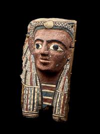 An Egyptian Painted Cartonnage Mummy Mask