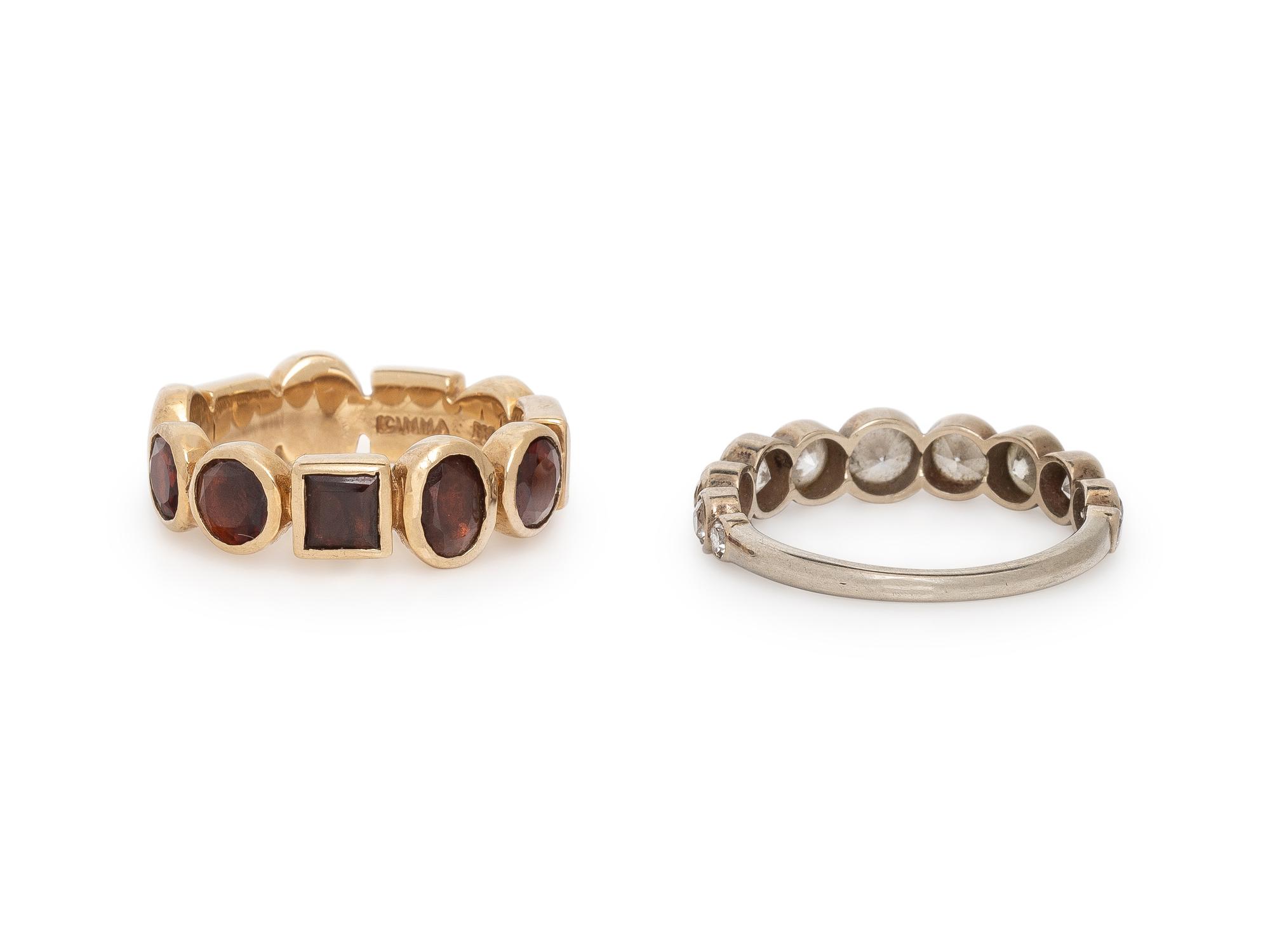 TWO GEMSTONE RINGS
