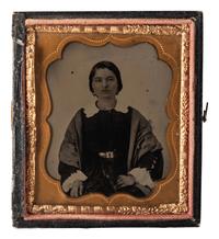 BIRD ALERT! A pair of tintype portraits of the same woman holding a dove.