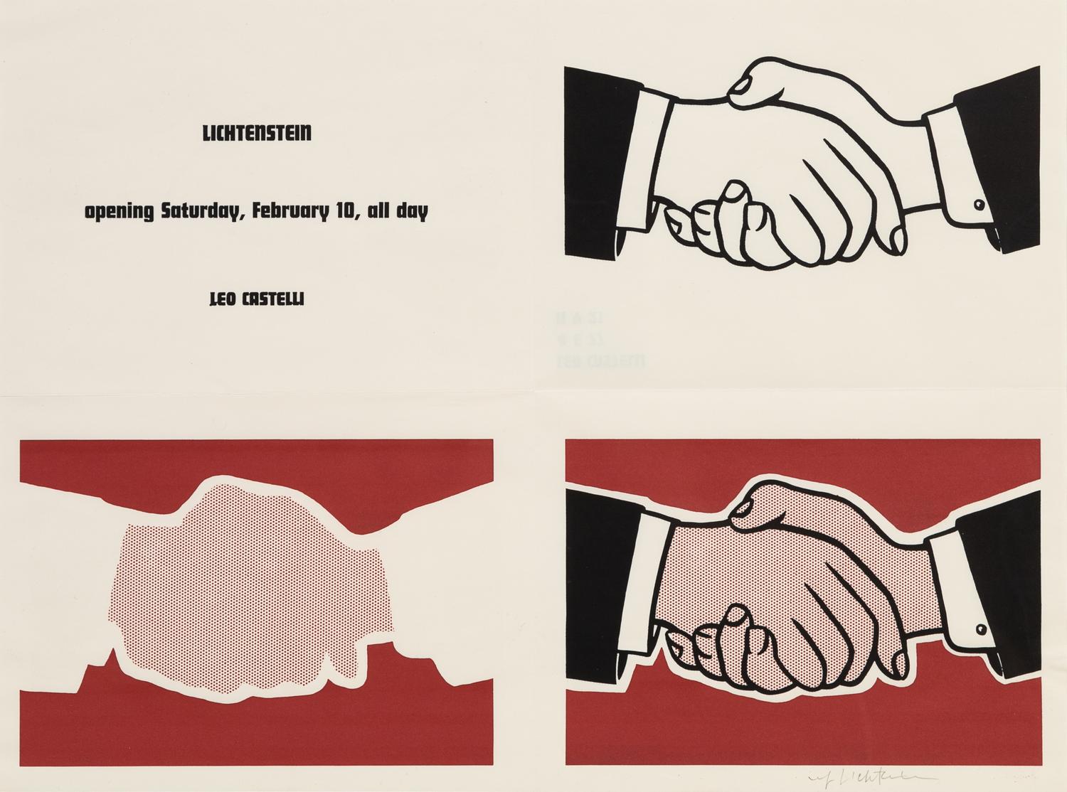 Roy Lichtenstein, (American, 1923-1997), Castelli Handshake Poster, 1962